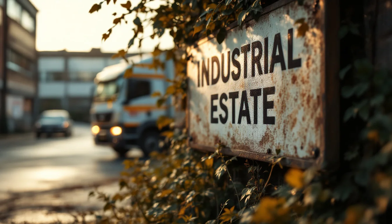 Commercial Property Costs UK 2026 — Modern UK industrial estate with warehouses, office fronts, and branded delivery
